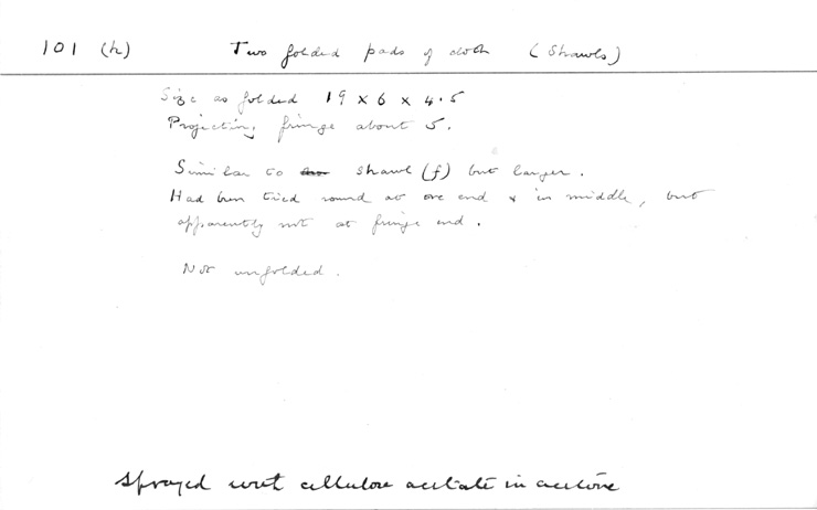 Card no. 101h relating to Carter no. 101h