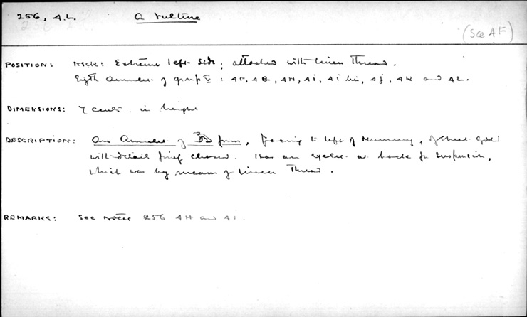 Card no. 256-4l relating to Carter no. 256,4,l