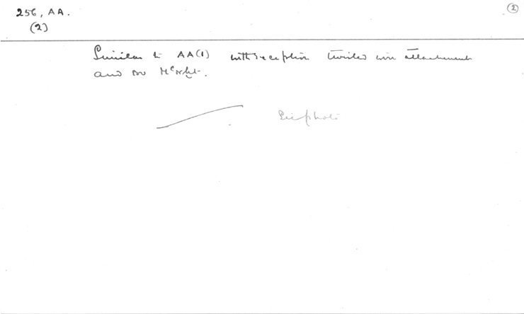 Card no. 256aa2 relating to Carter no. 256aa(2)