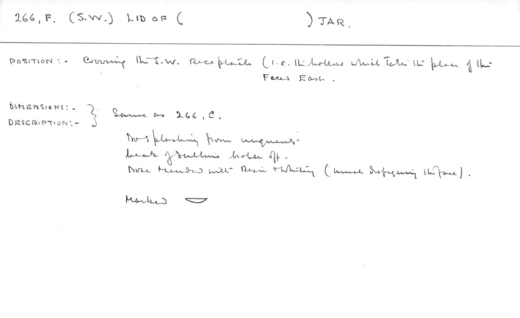 Card no. 266f relating to Carter no. 266f