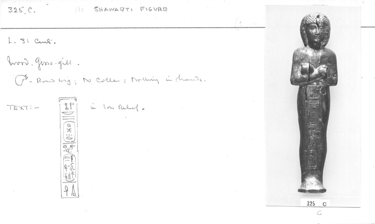 Card no. 325c relating to Carter no. 325c