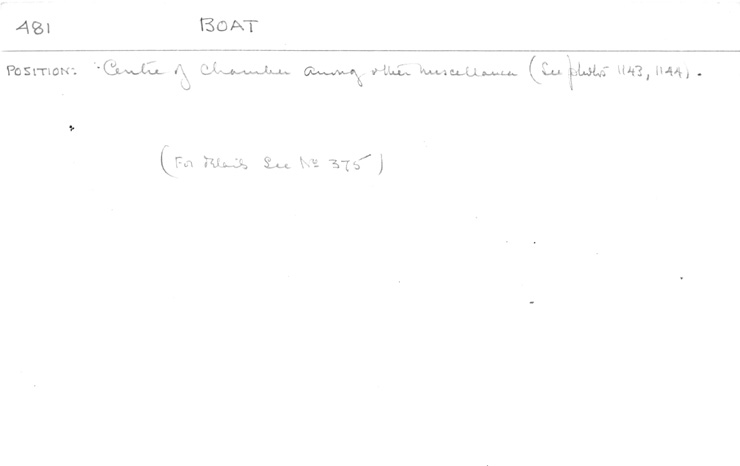 Card no. 481 relating to Carter no. 481
