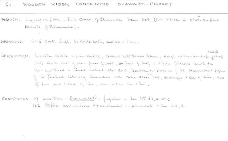 Card no. 611 relating to Carter no. 611