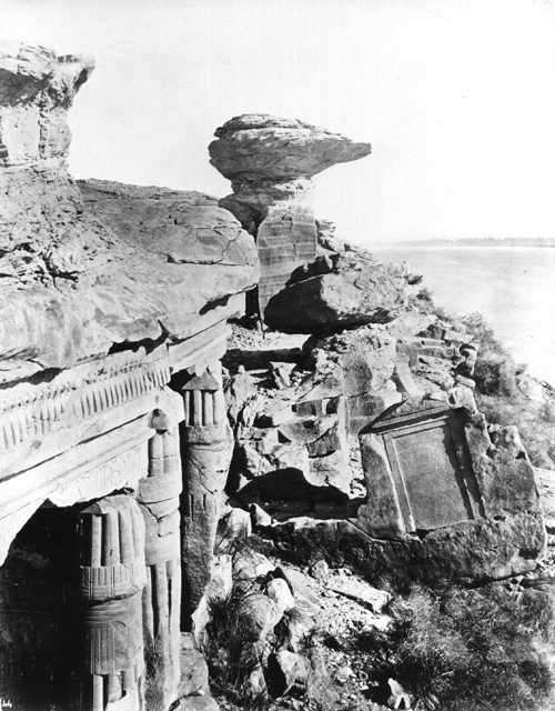 Frith, F.  [Included in an album labelled Historical Photographs. Egypt. Frith's Universal Series, folio ii, in Sackler Library, Oxford, 327 Fri la fol.], Gebel el-Silsila West (1856-60
[The dates of Frith's visits to Egypt.])