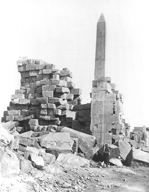 Frith, F. [Included in an album labelled Historical Photographs. Egypt. Frith's Universal Series, folio i, in Sackler Library, Oxford, 327 Fri la fol.], Karnak (1856-60
[The dates of Frith's visits to Egypt.])