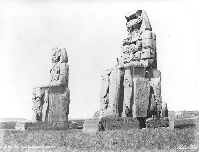 Sebah, J. P., The Theban west bank, the Memnon Colossi (c.1875
[Estimated date.])