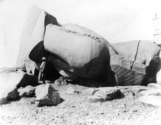Zangaki, G., The Theban west bank, the Ramesseum (c.1890
[Estimated date.]) (Enlarged image size=35Kb)