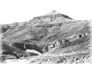 Beato, A., The Theban west bank, the Valley of the Kings (before 1872
[In an album dated 1871-2.]) (Enlarged image size=37Kb)