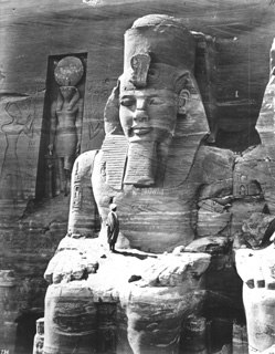 Frith, F.
[Included in an album labelled Historical Photographs. Egypt. Frith's Universal Series, folio i, in Sackler Library, Oxford, 327 Fri la fol. ], Abu Simbel (1856-60
[The dates of Frith's visits to Egypt.]) (Enlarged image size=43Kb)