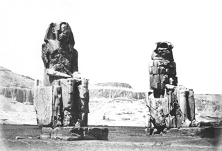 Beato, A., The Theban west bank, the Memnon Colossi (c.1890
[Estimated date.]) (Enlarged image size=29Kb)