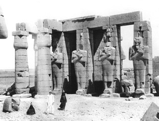 Schroeder & Cie., The Theban west bank, the Ramesseum (c.1890
[Estimated date.]) (Enlarged image size=40Kb)