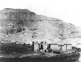 Hammerschmidt, W., The Theban west bank, Medinet Habu (1857-9
[The dates of Hammerschmidt's visits to Egypt.]) (Enlarged image size=38Kb)