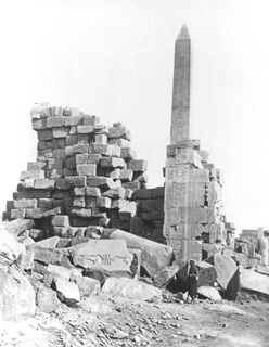 Frith, F. [Included in an album labelled Historical Photographs. Egypt. Frith's Universal Series, folio i, in Sackler Library, Oxford, 327 Fri la fol.], Karnak (1856-60
[The dates of Frith's visits to Egypt.]) (Enlarged image size=34Kb)