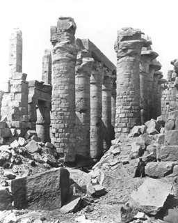 Frith, F. [Included in an album labelled Historical Photographs. Egypt. Frith's Universal Series, folio i, in Sackler Library, Oxford, 327 Fri la fol.], Karnak (1856-60
[The dates of Frith's visits to Egypt.]) (Enlarged image size=46Kb)