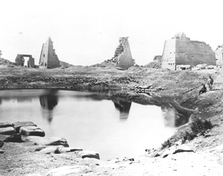 Frith, F. [Included in an album labelled Historical Photographs. Egypt. Frith's Universal Series, folio i, in Sackler Library, Oxford, 327 Fri la fol.], Karnak (1856-60
[The dates of Frith's visits to Egypt.]) (Enlarged image size=33Kb)