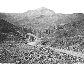 Sebah, J. P., The Theban west bank, the Valley of the Kings (before 1876
[Gr. Inst. Library A 30 in an album dated 1876.]) (Enlarged image size=44Kb)