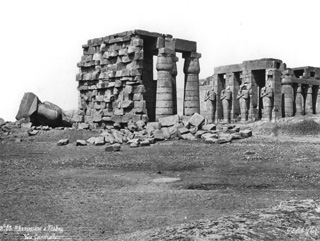 Sebah, J. P., The Theban west bank, the Ramesseum (before 1876
[Gr. Inst. Library A 33 in an album dated 1876.]) (Enlarged image size=39Kb)