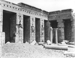 Sebah, J. P., The Theban west bank, Medinet Habu (c.1875
[Estimated date.]) (Enlarged image size=42Kb)